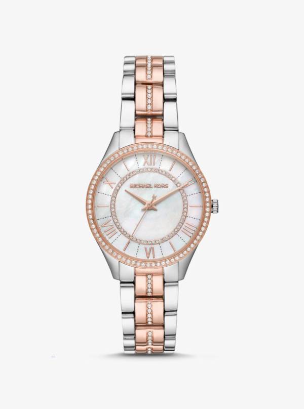Damske Rose Gold-tone Hodinky Michael Kors Mini Lauryn Pavé Two-Tone Titán Meď - Hodinky Michael Kors Slevy | OERZG-6581